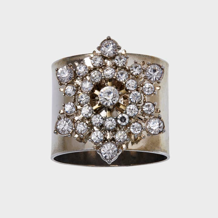Joanna Buchanan - Wholesale Napkin ring - Snowflake napkin rings, gold, set of two