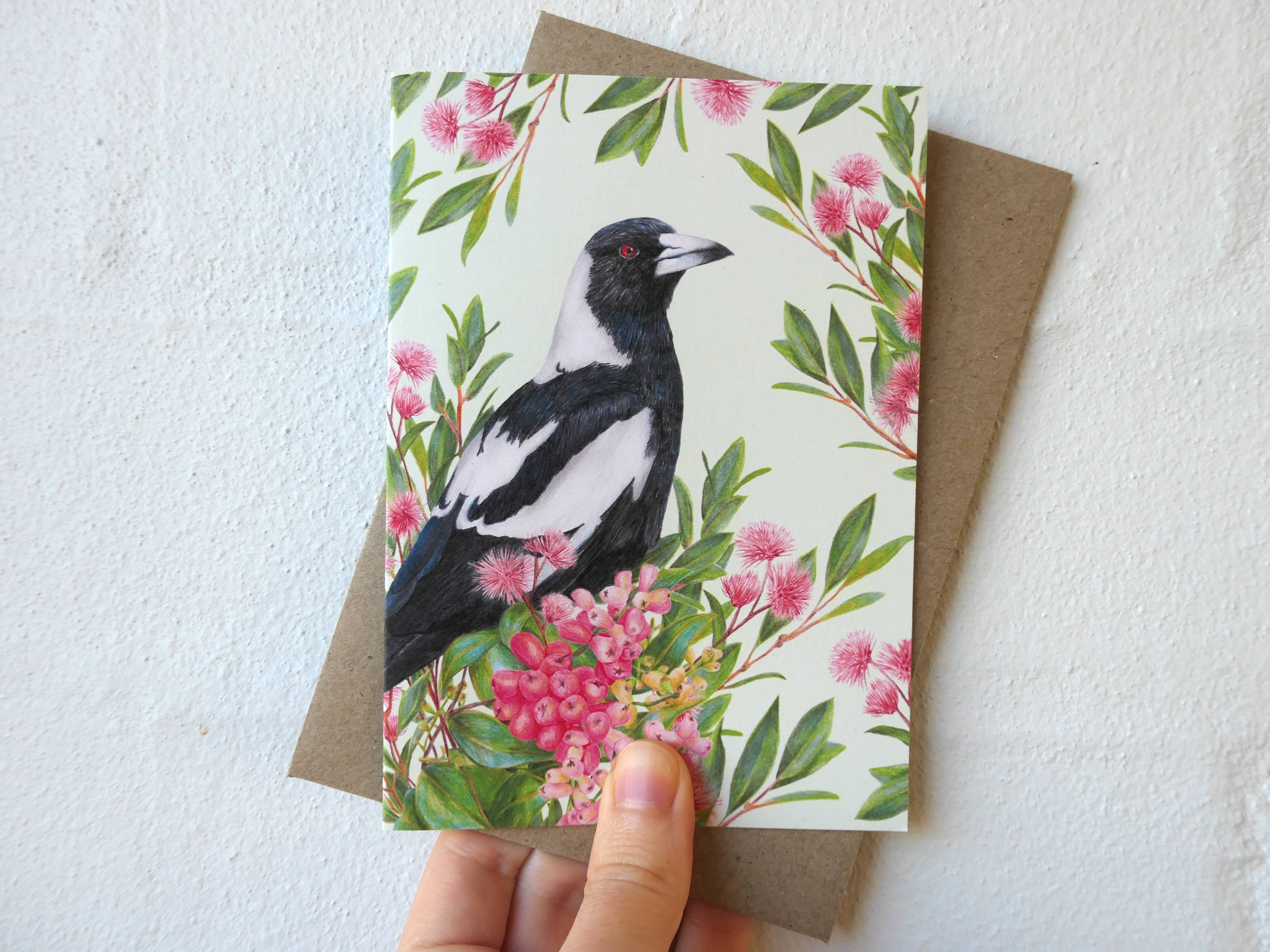 Kayla Reay Design - Wholesale Everyday Greeting Card - Australian Magpie Greeting Card - Australian Bird Art5