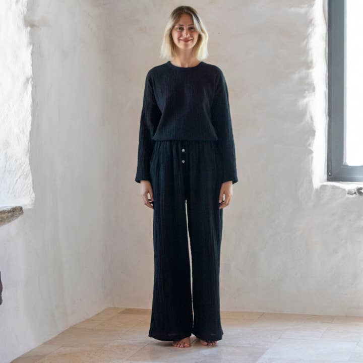 loom.ist - Vendita all'ingrosso Pantalone - Donna - Pantaloni in cotone a doppio strato di mussola19