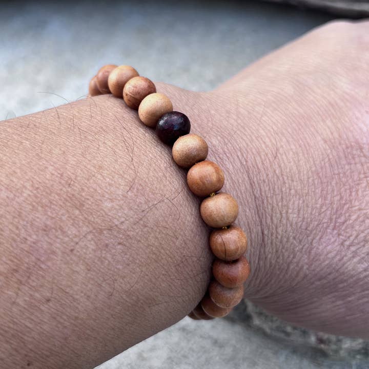 Lungta Imports - Wholesale Beaded bracelet - Sandalwood Beads Adjustable Wrist Mala Bracelet3
