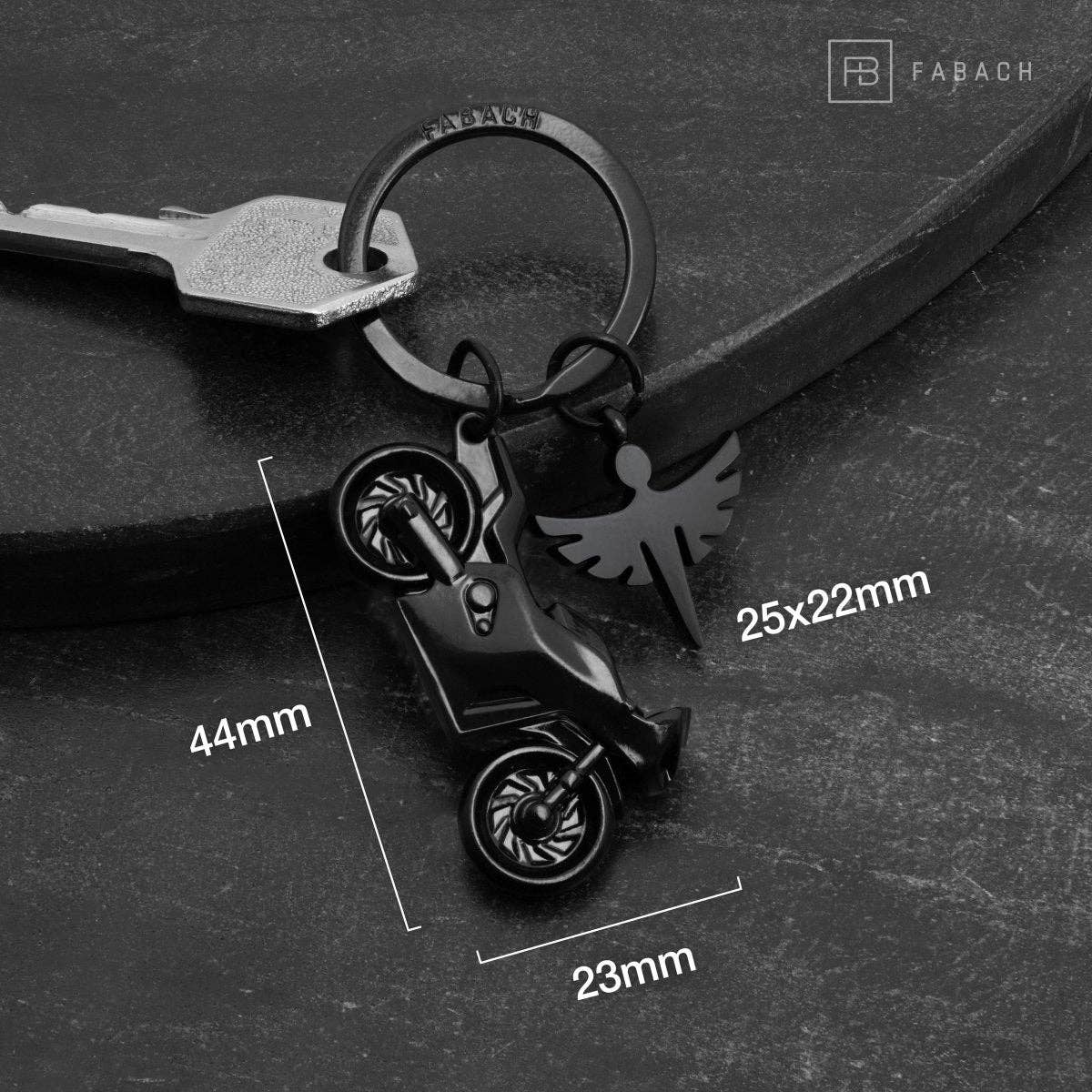FABACH – Die Schlüsselanhänger-Schmiede – Großhandel Schlüsselanhänger – Unisex – "Fabiel mit Motorrad" Schutzengel Schlüsselanhänger Motorrad - Engel Glücksbringer Motorradfahrer9