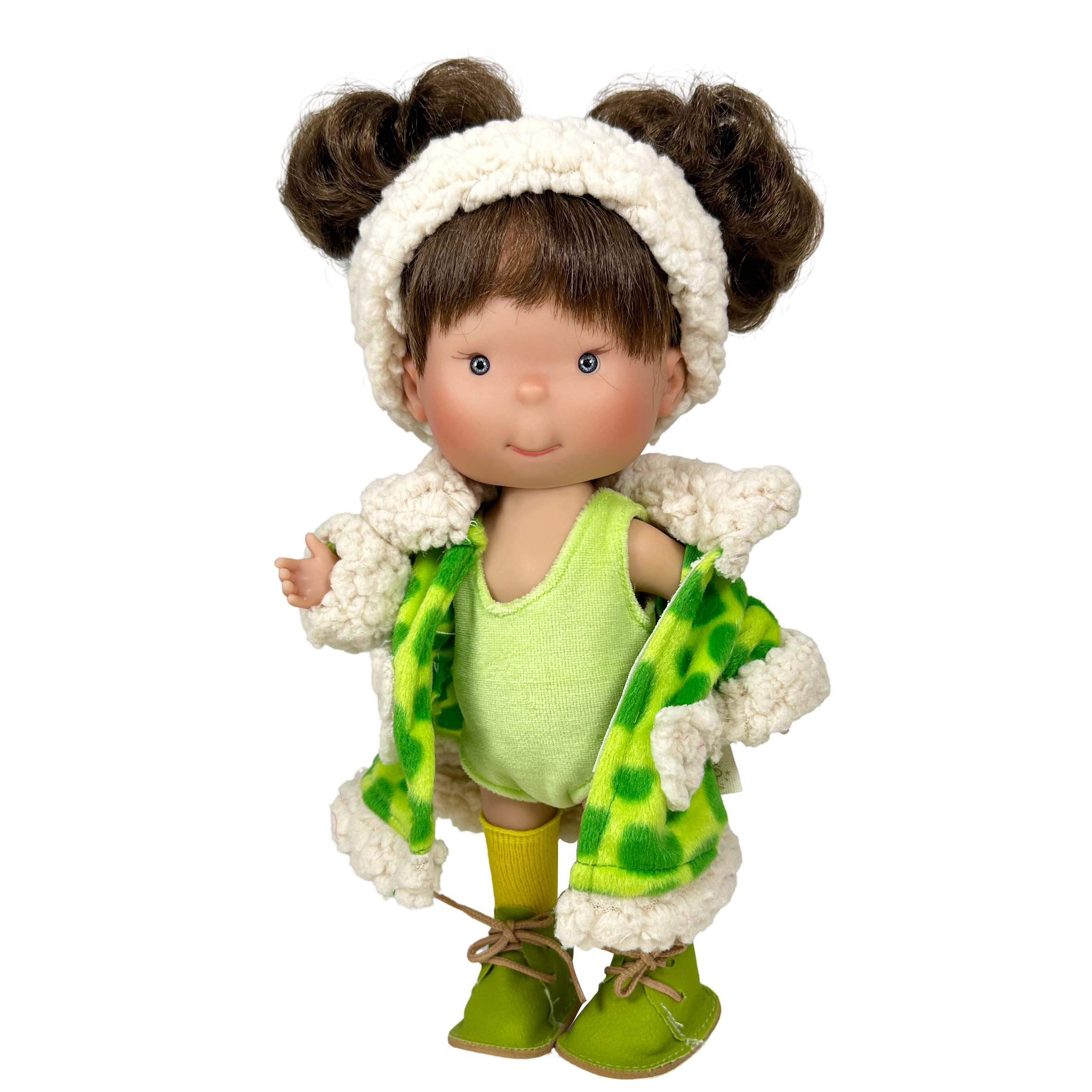Nines Artesanals d'Onil Dolls – wholesale Docka - Barn – Pippa Docka med grön rock5