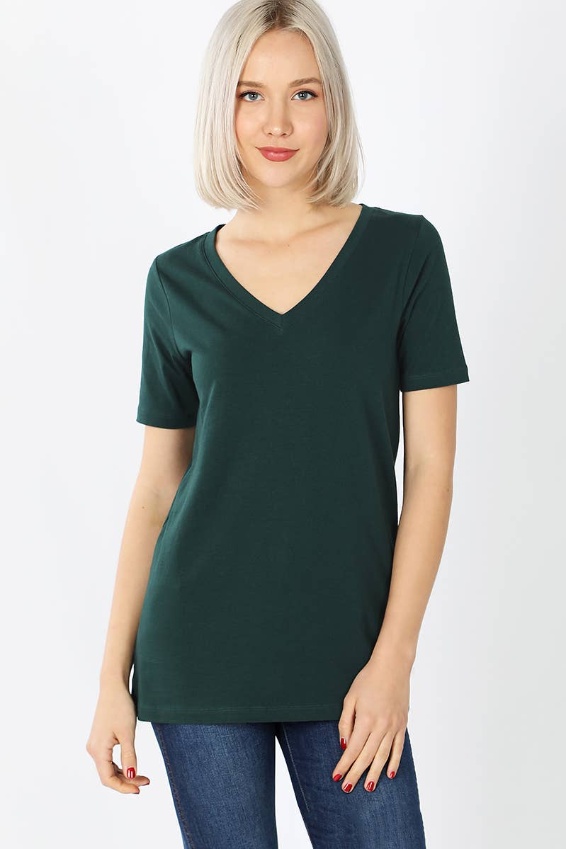 42POPS - Wholesale T-shirt (Zonder tekening) - Dames - Katoenen T-shirt met V-hals en korte mouwen19