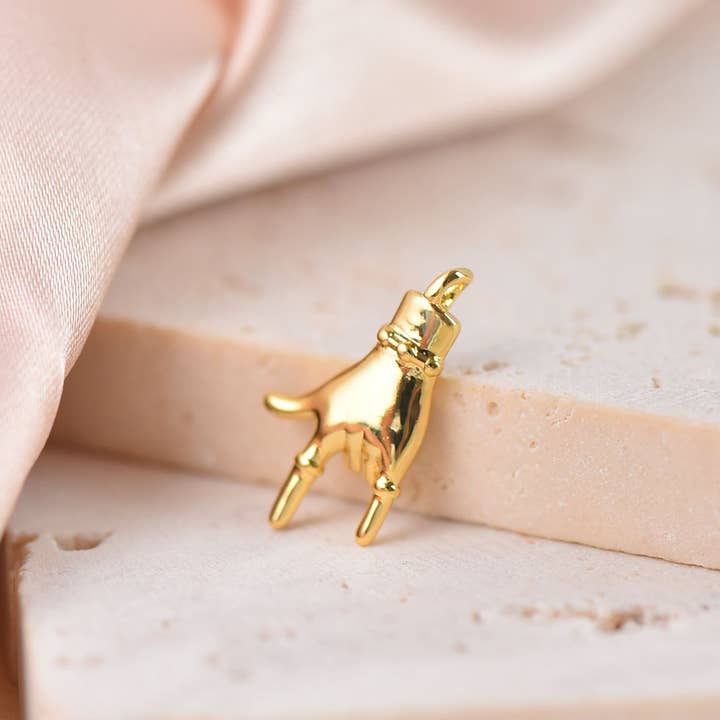 I Love You Hand Sign Charm for Gesture Enthusiasts CPS051 for wholesale by Jewel Pledge