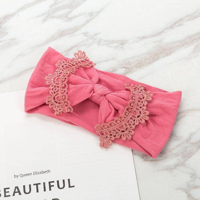 KiddieKickz - Wholesale Fashion Headband - Baby - Nylon Children's Hair Band Soft Silk Stockings Baby Headband Lace Bow Hair Ornament10