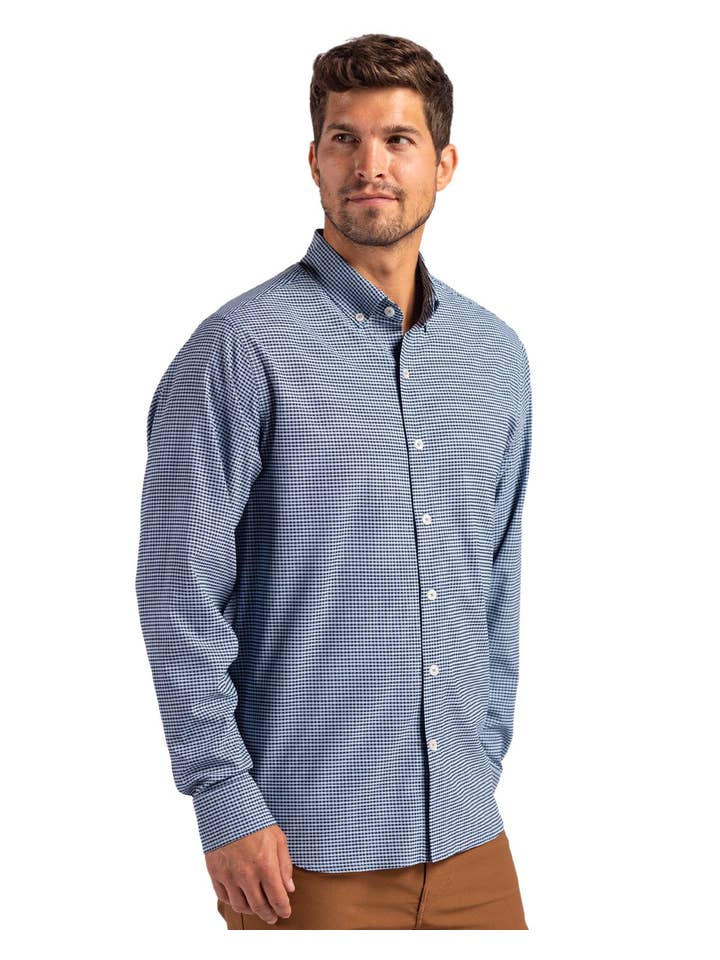 Cutter & Buck - Wholesale Button Down Shirt - Men's - Cutter & Buck Skyline Gingham Mens Big & Tall Dress Shirt31