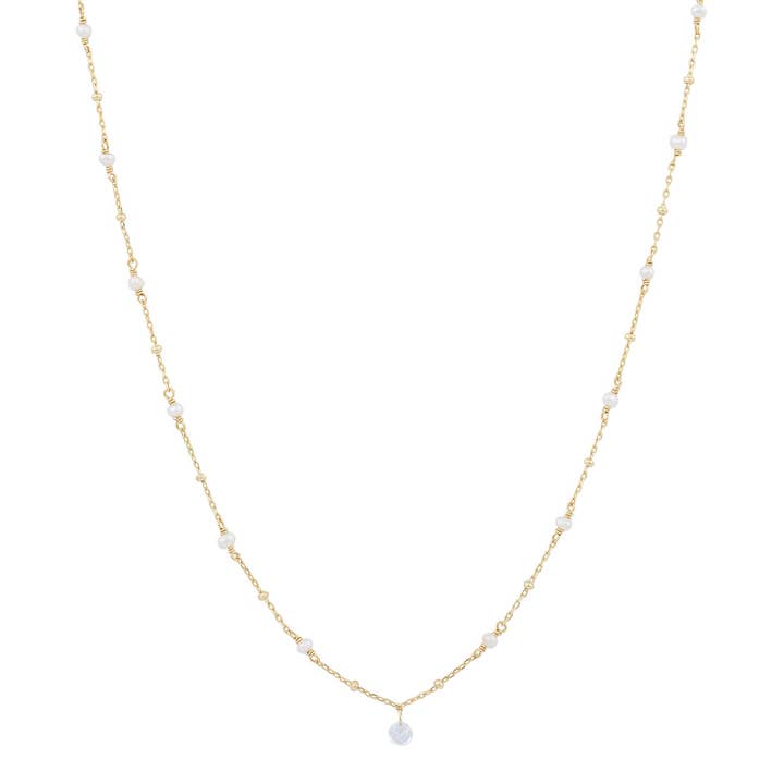 Visdomsperle dråbe sten halskæde for engroshandel hos Inspirit Designs