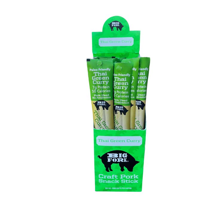 Big Fork - Wholesale Jerky - Thai Green Curry Jerky Sticks | High Protein | Grab & Go1