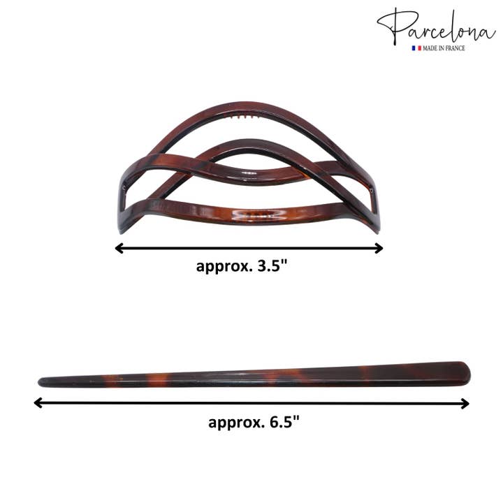 Parcelona - Wholesale Hair clip – Women’s - Parcelona French Twist Shell Chignon Ponytail Holder Hair Slider Bun Cover5