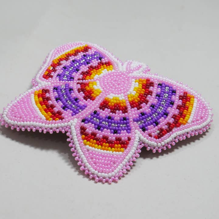 KANGURAH - Vendita all'ingrosso Fermaglio per capelli - Donna - Fermaglio per capelli a forma di farfalla decorato con perline, fermaglio tribale1