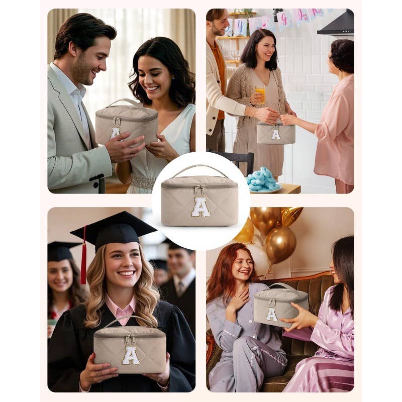 wandf – wholesale Make-up/cosmetic bag – Wandering Nature Puffer Initial Makeup Bag for Moms, Wives5