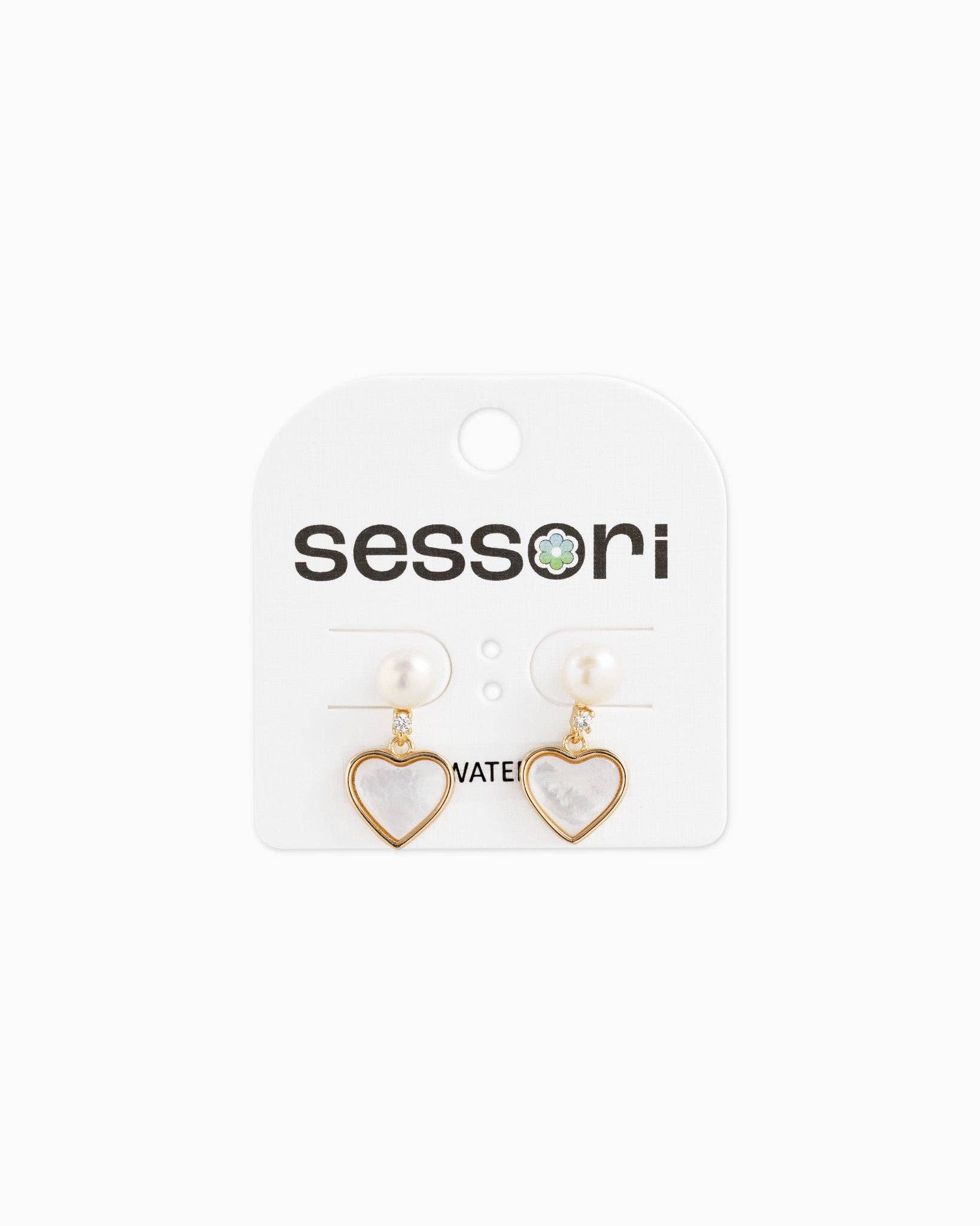 Sessori - Vente Boucles d'oreilles pendantes - Boucles d'oreilles pendantes cœur en perles d'eau douce3