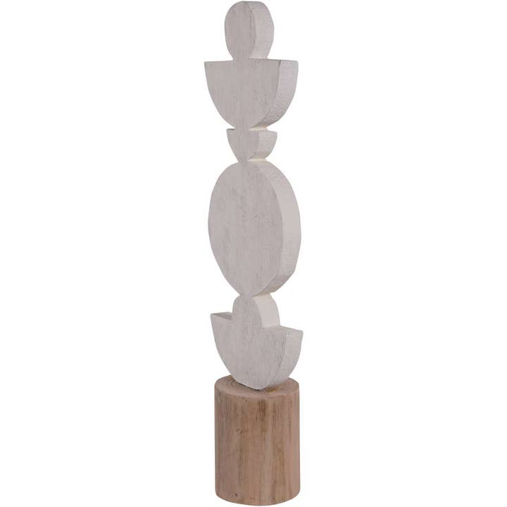 Totem Sculpture on Stand White Small for wholesale by The Libra Company