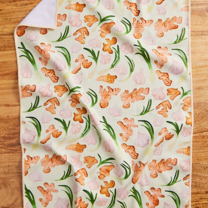Menmin Made - Wholesale Tea Towel - Ginger Garlic Scallion Waffle Weave Kitchen Towel2