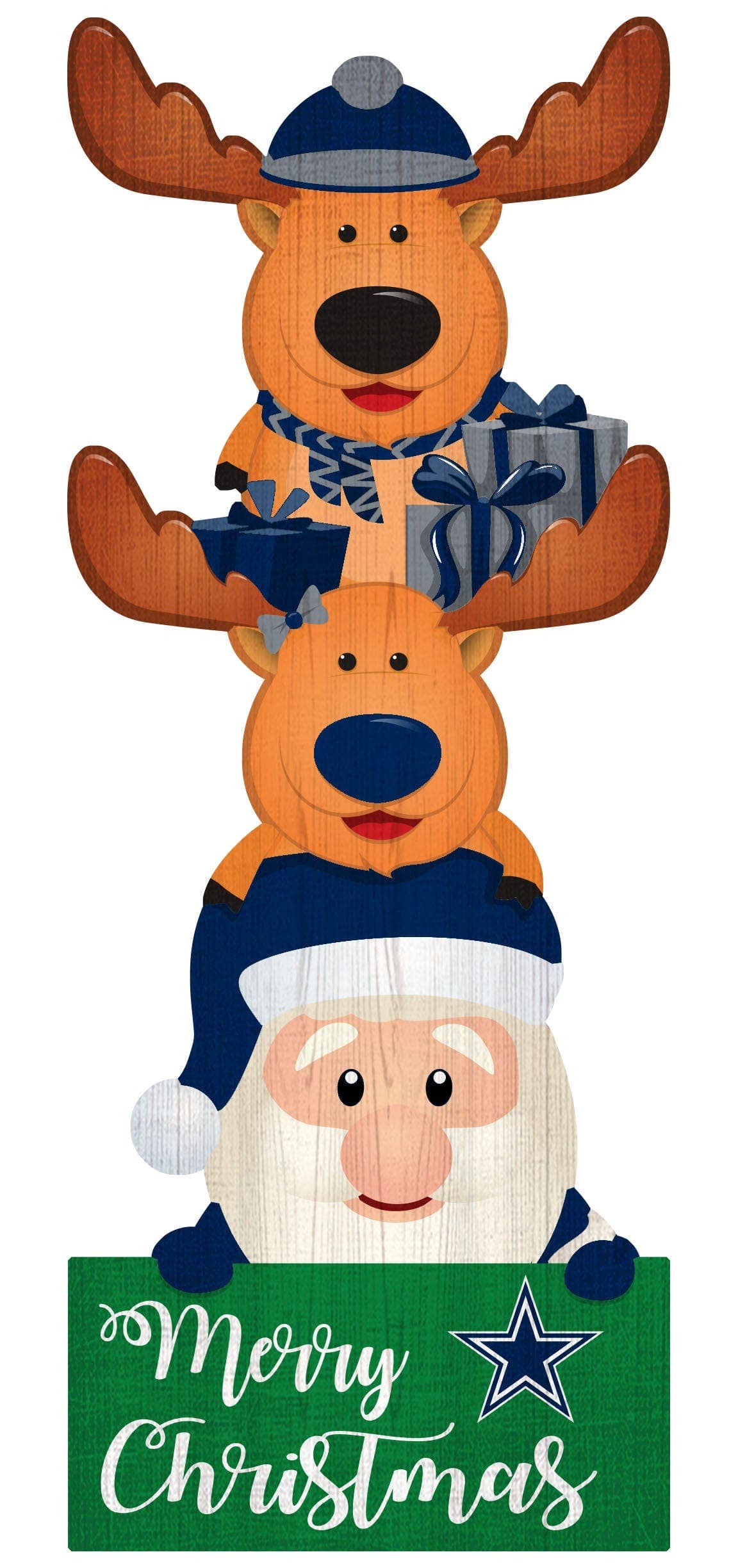 Fan Creations - Wholesale Christmas Decoration - Dallas Cowboys Santa Stack 31in Leaner0