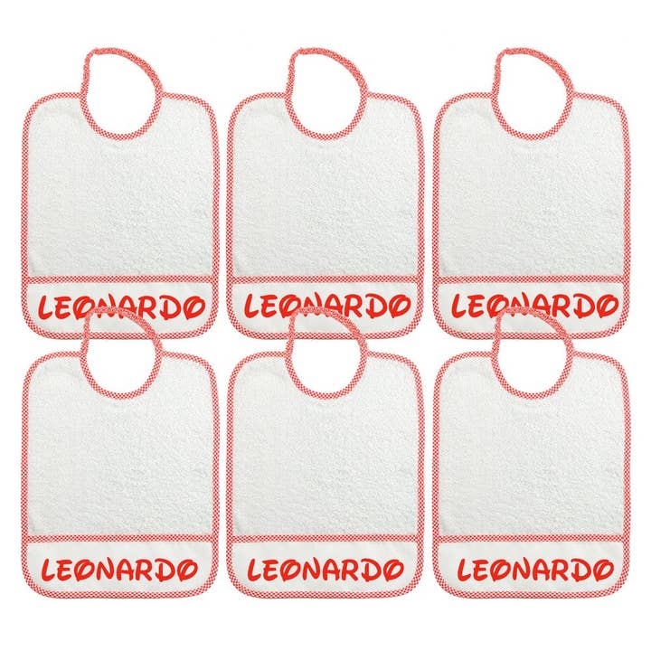 Almatex srl - Wholesale Diaper (Cloth) - Baby - 6 MAXI BIBS 29X36 with ELASTIC personalized with the name you want.5