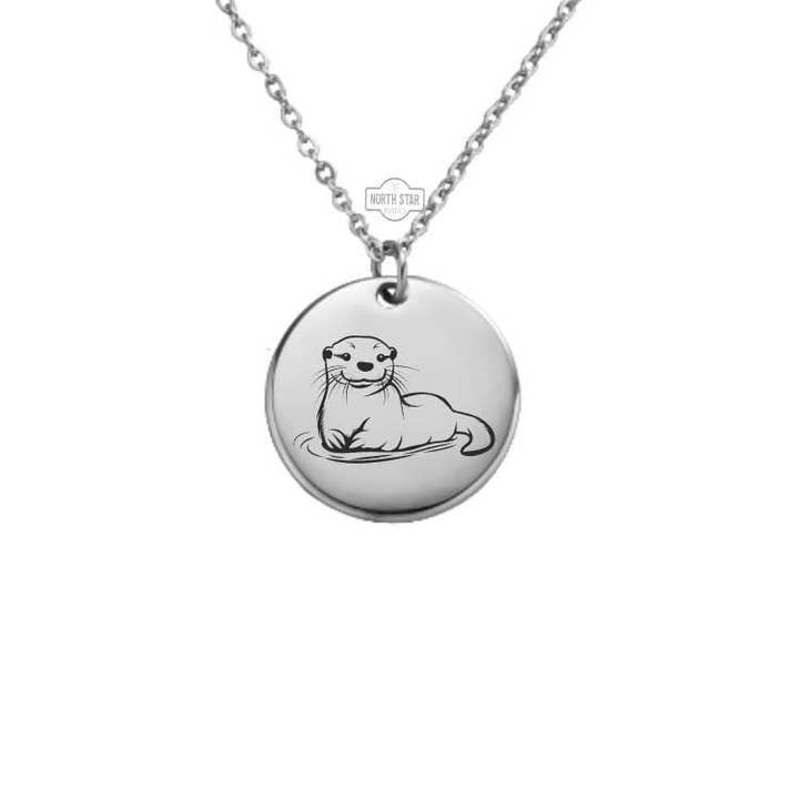 Otter Charm Necklace - Gold/Silver - Personalized Gift for wholesale by North Star Rustics Too