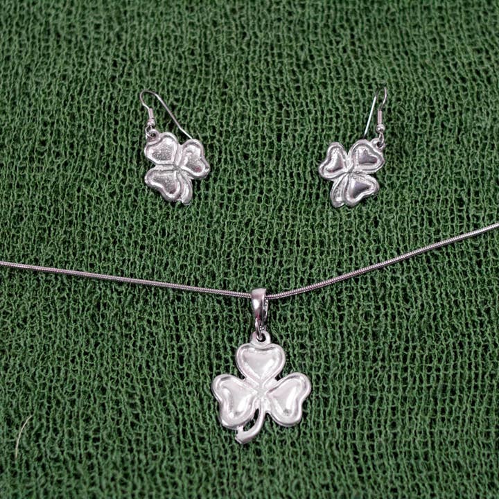 House of Morgan Pewter – Großhandel Schmucksets – Geschenke zum St. Patrick's Day — Klee-Ohrringe — Kleeblattschmuck