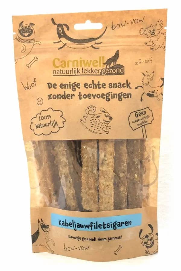 Carniwell; SW Pet Products - Wholesale Pet Treats - Dog - Carniwell Cod Fillet Cigars 100g