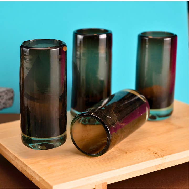 MEXTEQUIL - Wholesale Shot Glass - MEXTEQUIL Hand-Blown Shot Glasses - Set of 4 - 2 Oz-Smoke4