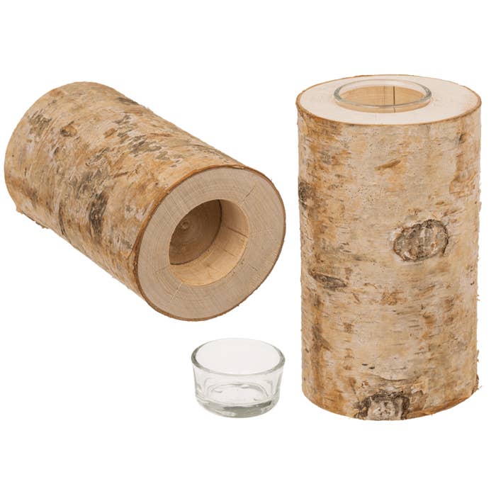 Decoratieve boomstam met glazen theelichthouder, - 950213# voor wholesale door Out of the blue KG