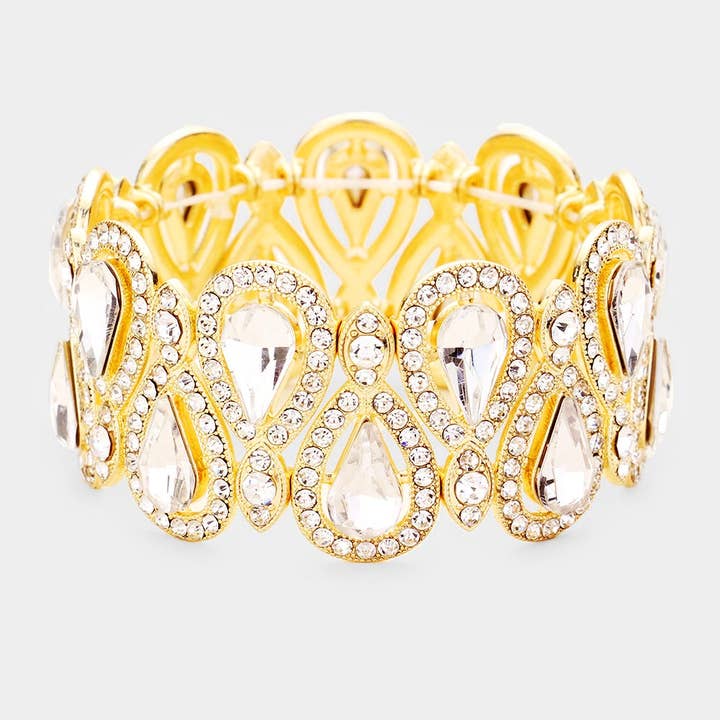 Pulseira de cristal em forma de lágrima de cristal por atacado de Sensibling Corp.