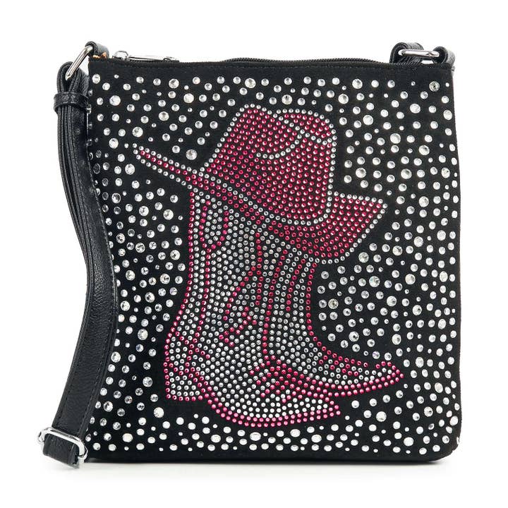 Rhinestone Bling Cowboy Set Crossbody for wholesale by Handbag Express