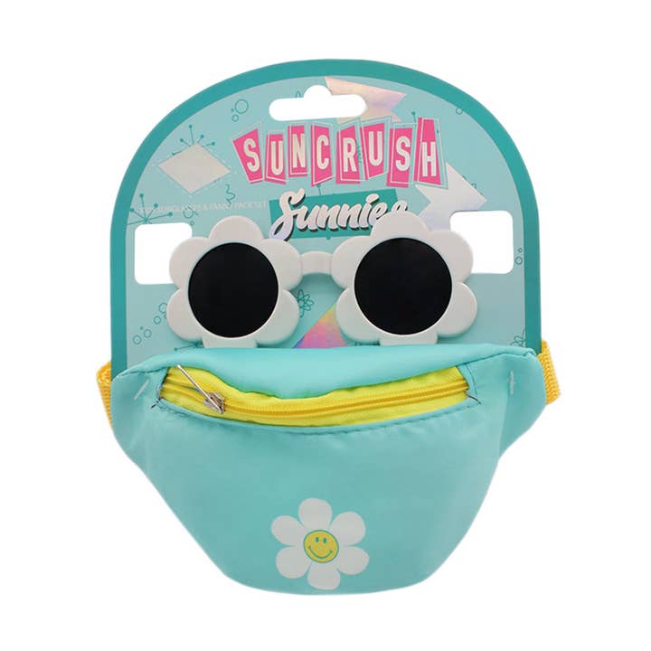 Kids Sunglasses with Fanny Pack Combo Set Boys Girls Flower for wholesale by Shark Eyes, Inc