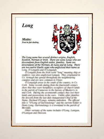 Long for wholesale by Family Histories