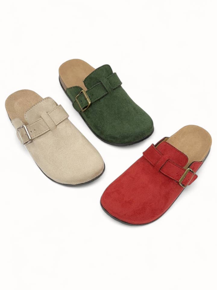 CCOCCI - Wholesale Mules - Women's - MATCHA-07 CASUAL SUEDE BUCKLE SLIP ON 2