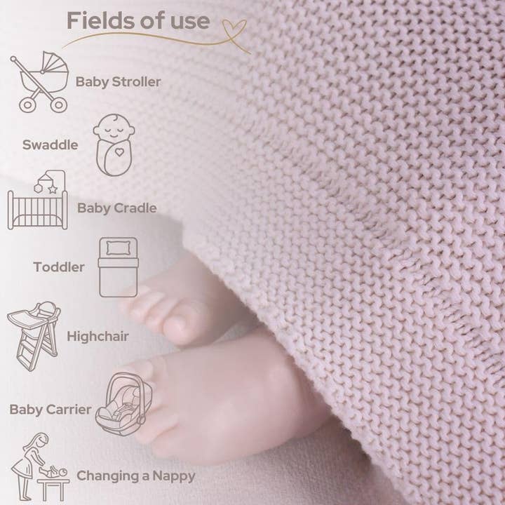 Little Dedi Knitted Blanket Alina 80x100cm - Beige for wholesale on Faire1