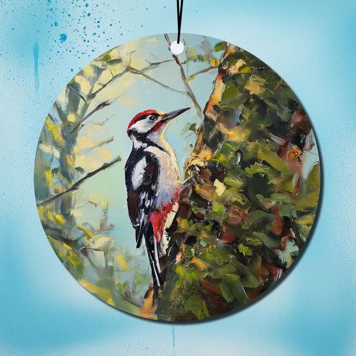 Pájaro carpintero - Adorno colgante para coche 70 mm para venta al por mayor de frostedgrey