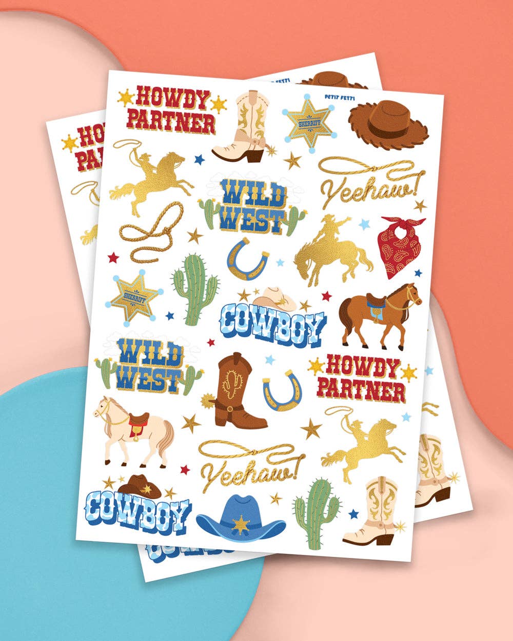 Petit Fetti - Wholesale Temporary Tattoo - Kids - Wild Wild West Tats - 52 foil temporary tattoos3