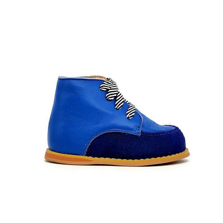 Tippy Tot Shoes – wholesale Cot shoes – Baby – Vintage + Stripe Shoelaces - Navy