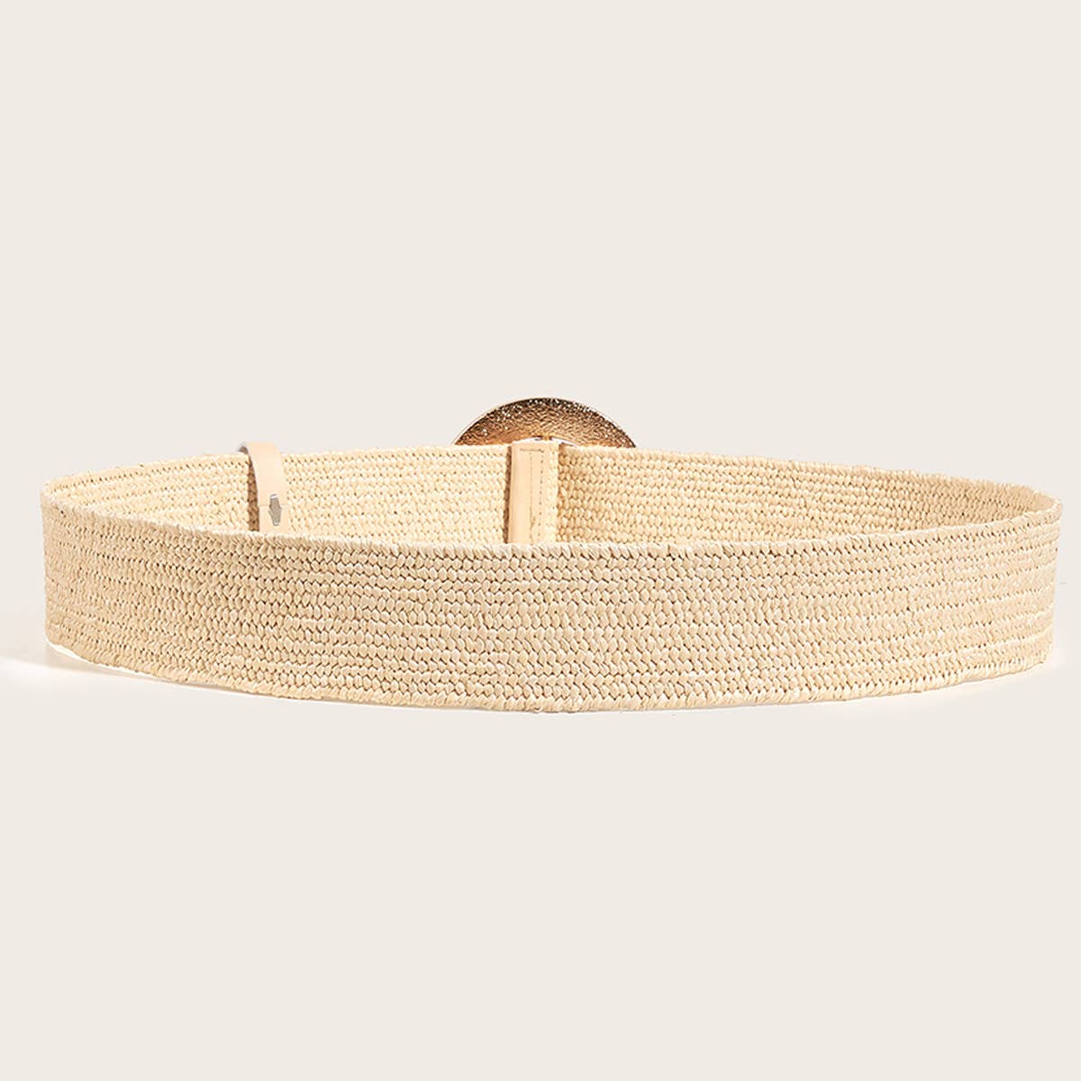 ACCITY - Wholesale Belt - Women's - HAND-EMBELLISHED ROUND BUCKLE STRAW BELT_CWABE04393