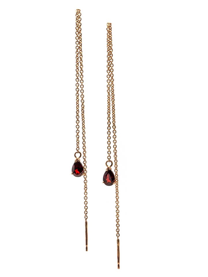 Kædeøreringe med Enkelt Granatsten for engroshandel hos THAIS BERNARDES GIOIELLI