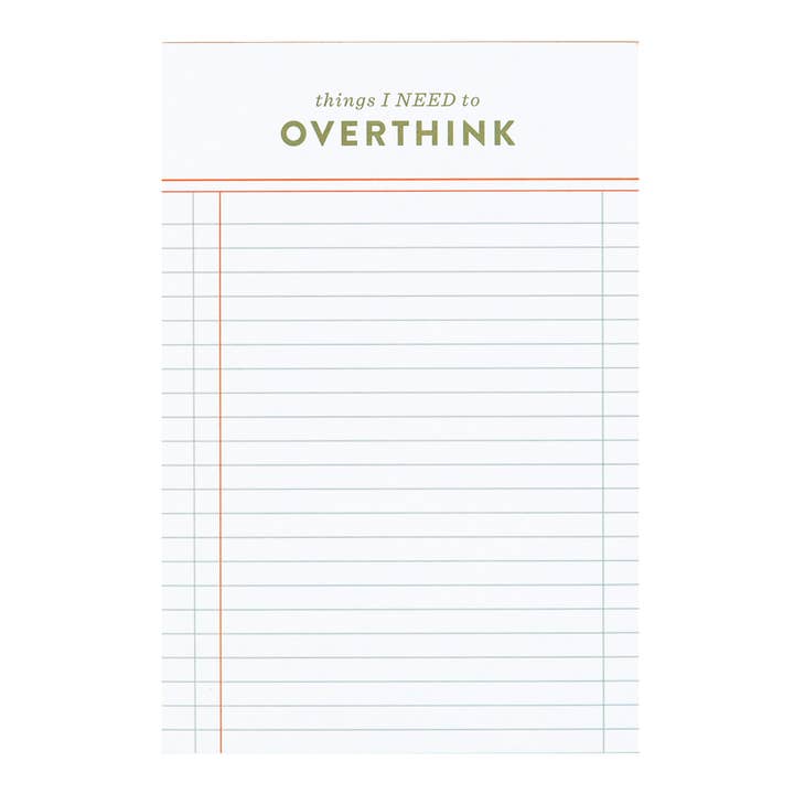 Things I Need To Overthink 4x6 Notepad for wholesale by Studio Calico