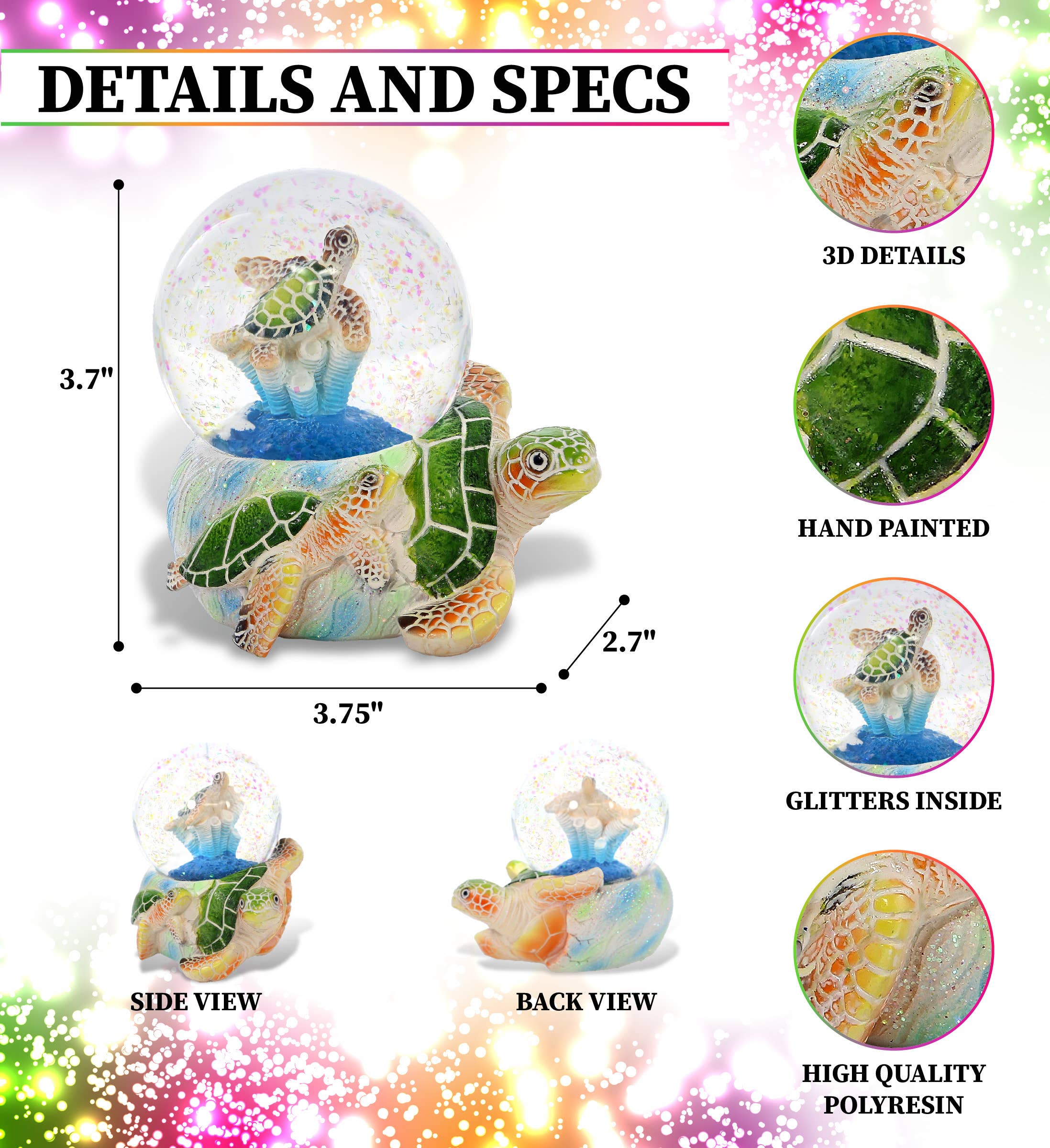 Cota Global - Wholesale Snow Globe - Snowglobe - Green Sea Turtle Egg 65Mm1
