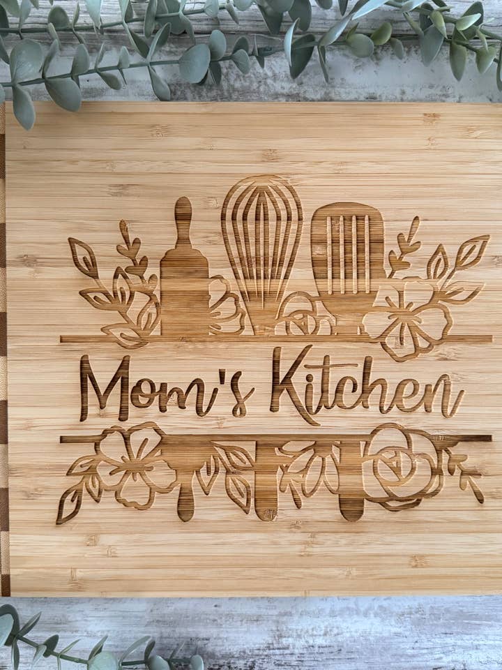 Bloc de boucher en bambou La cuisine de maman pour la vente par Michigan Proud Gifts