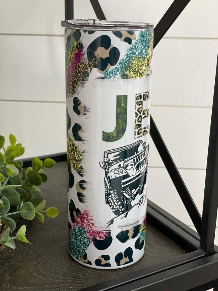 CMD Wholesale – Großhandel Thermotasse/-becher – Leopard Jeep Life 20 Unzen Skinny Tumbler2