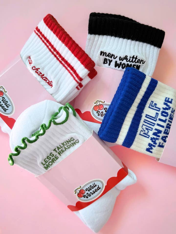 Book Lover Socks | Bookish Quote Socks | Reader Favorites and other Purchase Wholesale reading socks. Free Returns & Net 60 Terms on Faire trending on Faire.