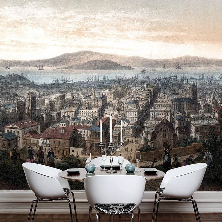 Murale di carta da parati di San Francisco per la vendita all'ingrosso da parte di Detroit Wallpaper Co.