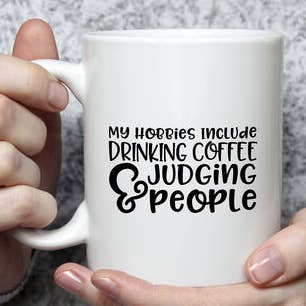 My Hobbies Mug for wholesale by Sarah Hurley