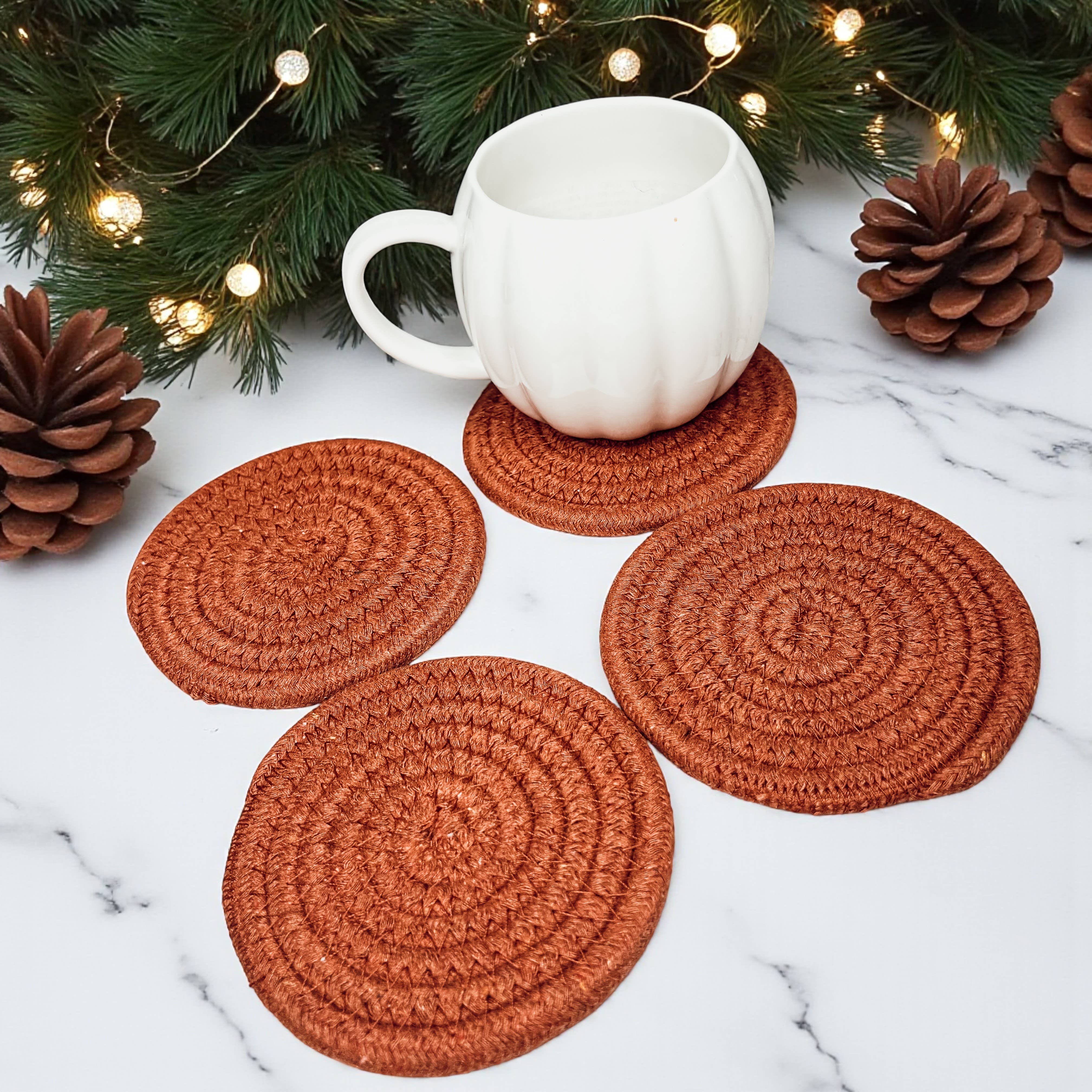 Gia Roma - Wholesale Coasters - Fall Fabric Coaster Sets, Gift Ready | Autumn Tabletop Decor87
