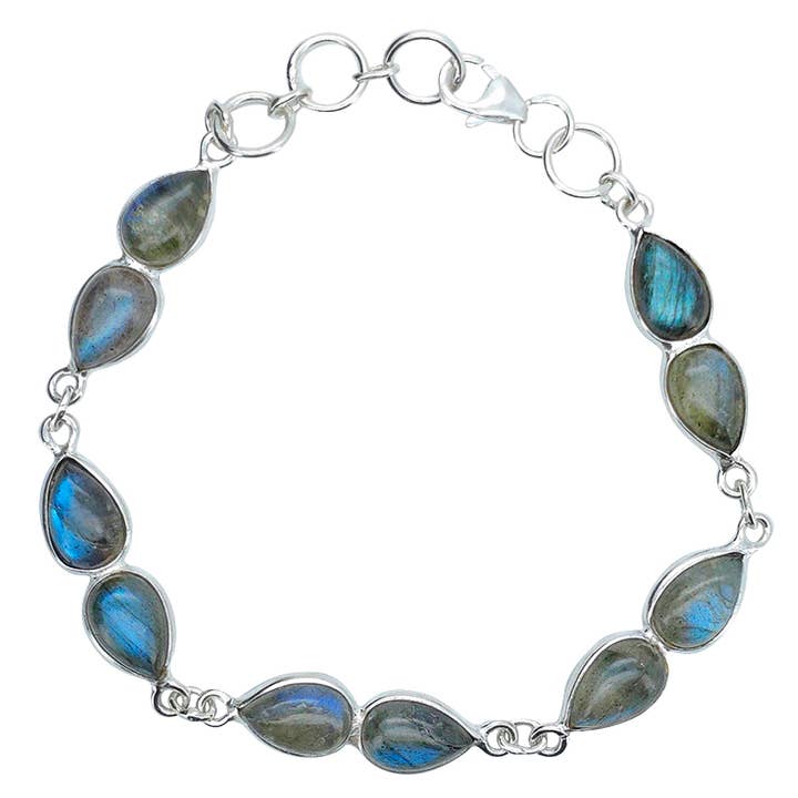 Labradorit Sterling Silver Link Armband för wholesale av Amberman