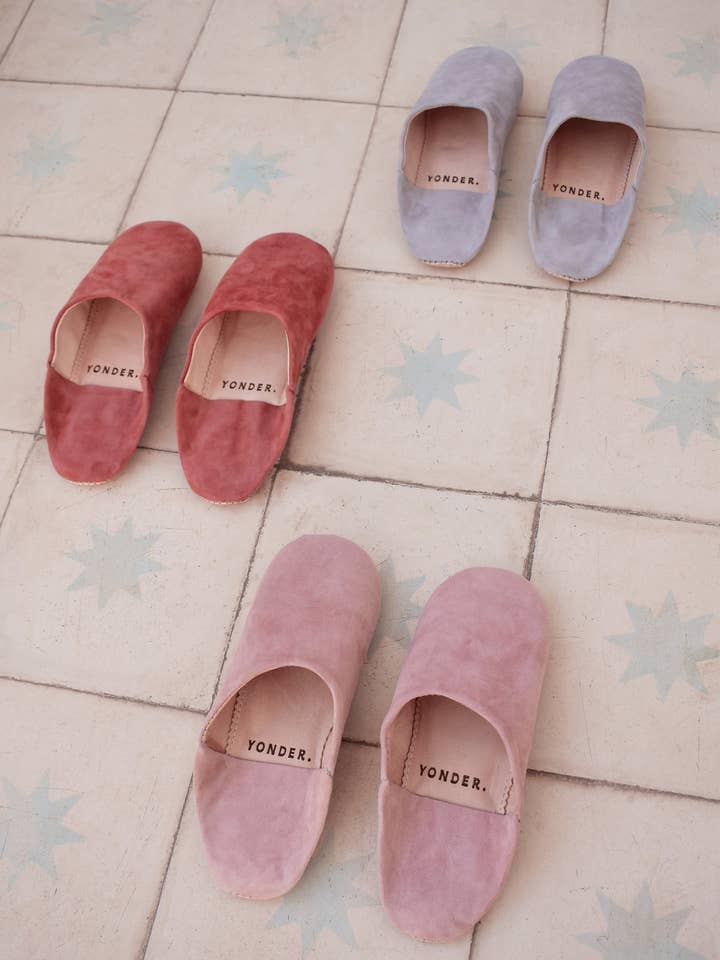 YONDER. - Vendita all'ingrosso Pantofole - Donna - Pantofole Babouche in pelle scamosciata | Dove1