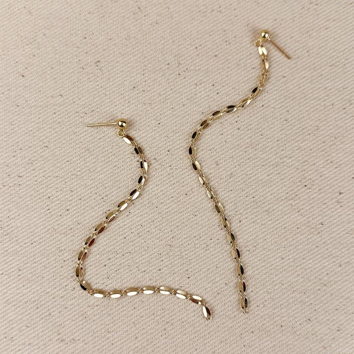 GoldFi - Wholesale Dangle Earrings - 18k Gold Filled Detailed Chain Drop Earrings5