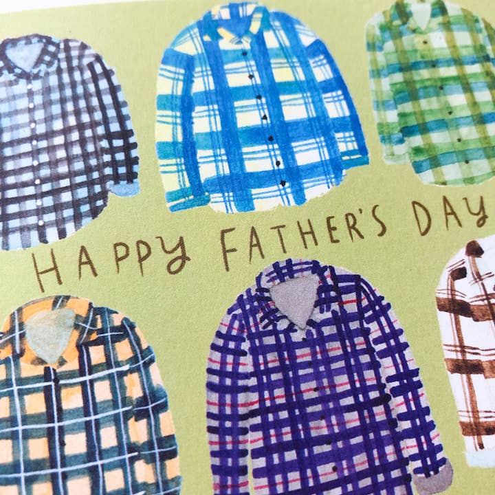 Honeyberry Studios - Wholesale Father's Day Card - Flannel Shirts Father's Day Greeting Card