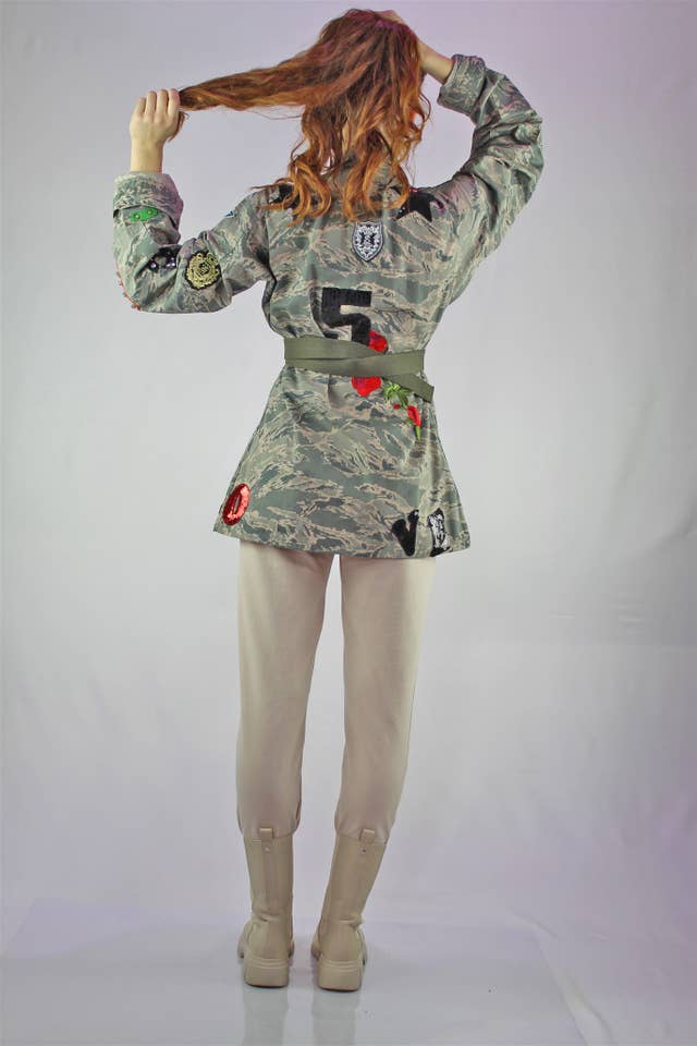apiedinudinelparco - Wholesale Jacket - Women's - ABU USAF JACKET 2000s CUSTOM PATCH GLITTER CAMOUFLAGE LUXURY8
