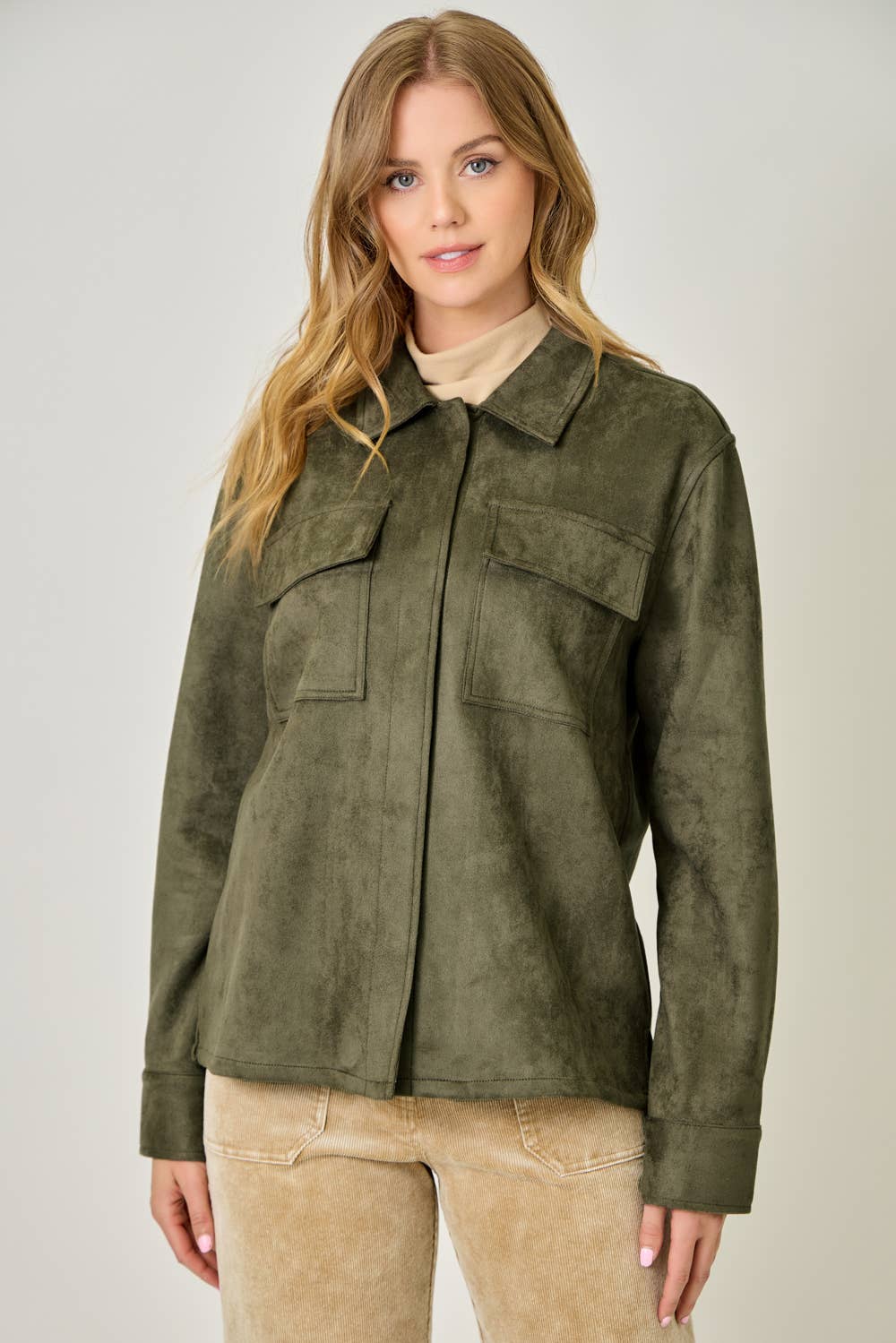 Mystree - Wholesale Shirt Jacket/Shacket - Women's - 61219 Suede Shacket3